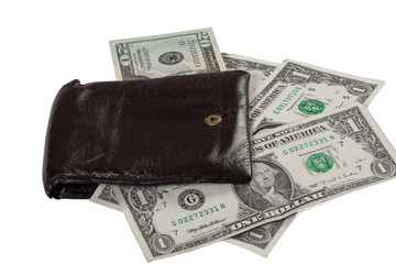 Wallet with dollars