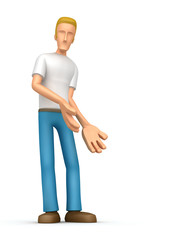 casual man  shows down