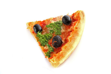 Tasty pizza with olives isolated on white