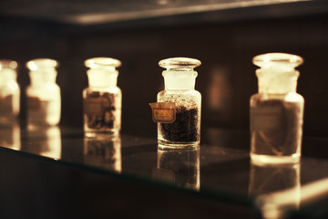 Old oriental medicine bottles