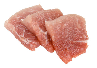 Raw meat on white background