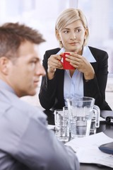 Businesswoman with coffee mug