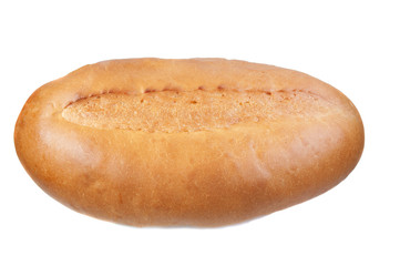 long loaf isolated on white .