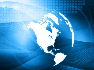 America map technology-style artwork