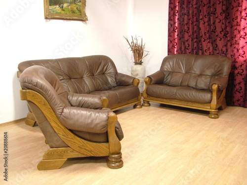 "Ledergarnitur Eiche Rustikal 3+2+1" Stockfotos und lizenzfreie Bilder