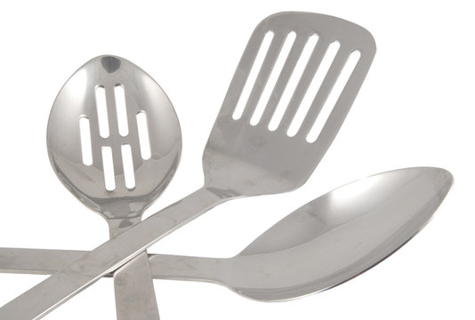 kitchen utensils isolated on white background
