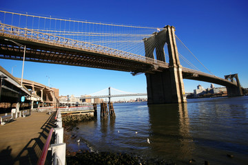 classical NY Brooklyn bridge, view from Manhattan