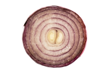 Red onions it is isolated on the white