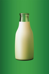A bottle of milk, vector.