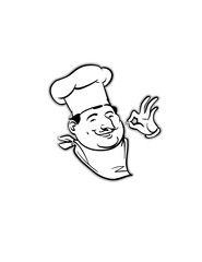 vector Winking Pizza Chef giving the 