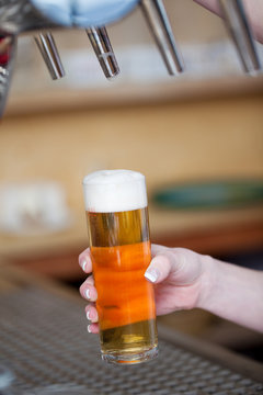 frisch gezapftes bier