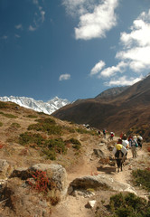 Fototapeta na wymiar Turysta w Himalaje, Everest Region, Nepal