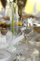 Empty place card on the festive table