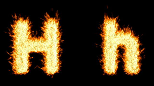 Loopable burning H character. Alpha channel is included
