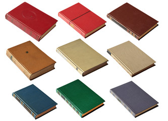 set of old books isolated