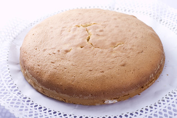 Cake base over white background