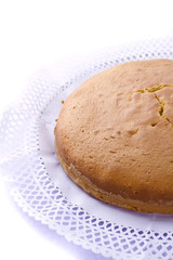 Cake base over white background
