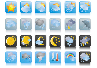 Vector illustration of collection of weather icons