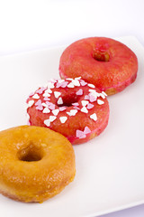 Colorful donut on a plate