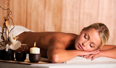 woman relax in spa salon
