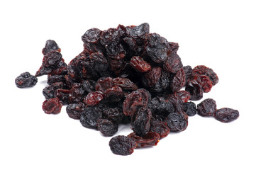 Dark raisin on white background