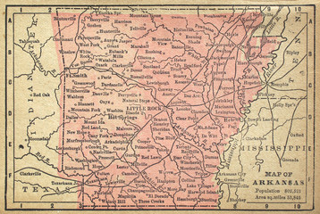 Naklejka premium Mapa Arkansas