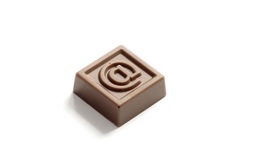 At sign made in chocolate
