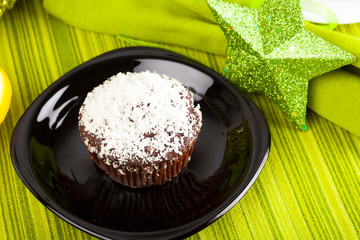 Muffin with coconut decoration