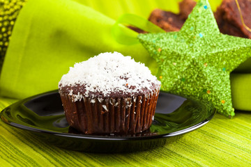 Muffin with coconut decoration