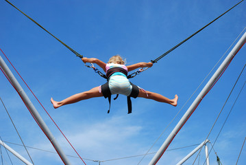 young girl  on rope jumping