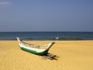 canoe on a tropical beach