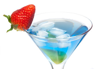 cocktail curacao blu con  fragola