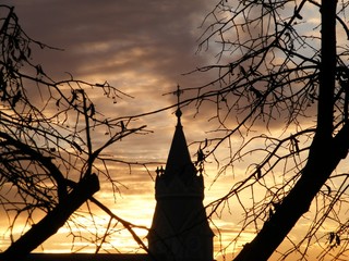 sunset in timisoara, romania