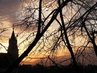 sunset in timisoara, romania