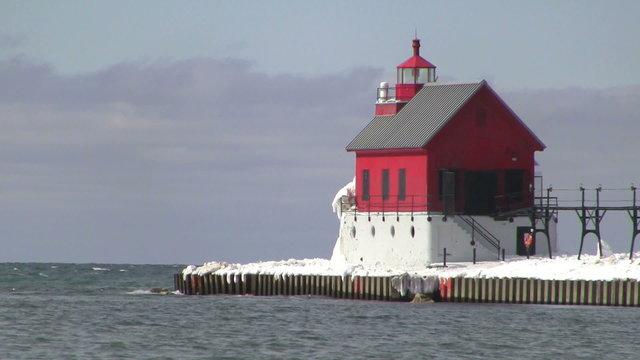Lake Michigan LIghthouse in March