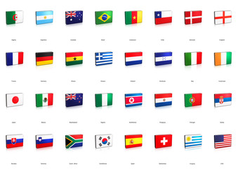 3D World Cup Team Banner Flags