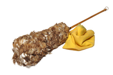 Plumeau de ménage et chiffon