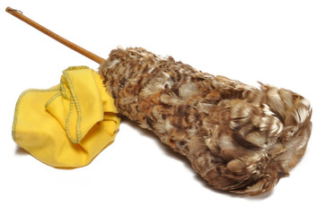 Plumeau de ménage et chiffon