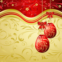 Golden Easter greeting card