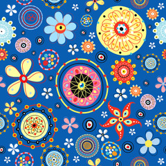 Abstract texture of flowers and circles
