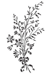 antique flowers engraving (vector)
