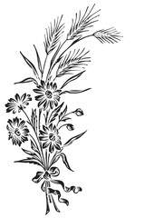 antique flowers engraving (vector)