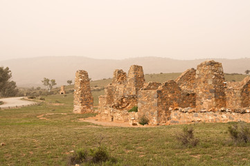 Ruin in sandstorm