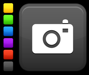 photo camera icon on square internet button