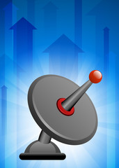 Satellite on Blue Arrow Background