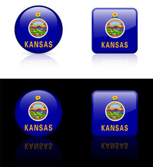 Kansas Flag Icon on Internet Button