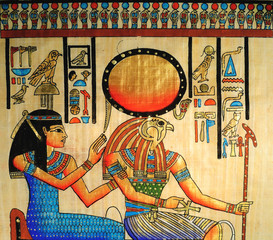Papiro egizio con dio Horus