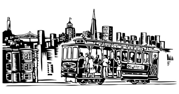cable car in San Francisco
