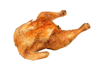 roast chicken isolated on white