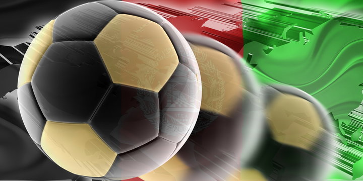 Flag of Afghanistan wavy soccer